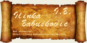 Ilinka Babušković vizit kartica